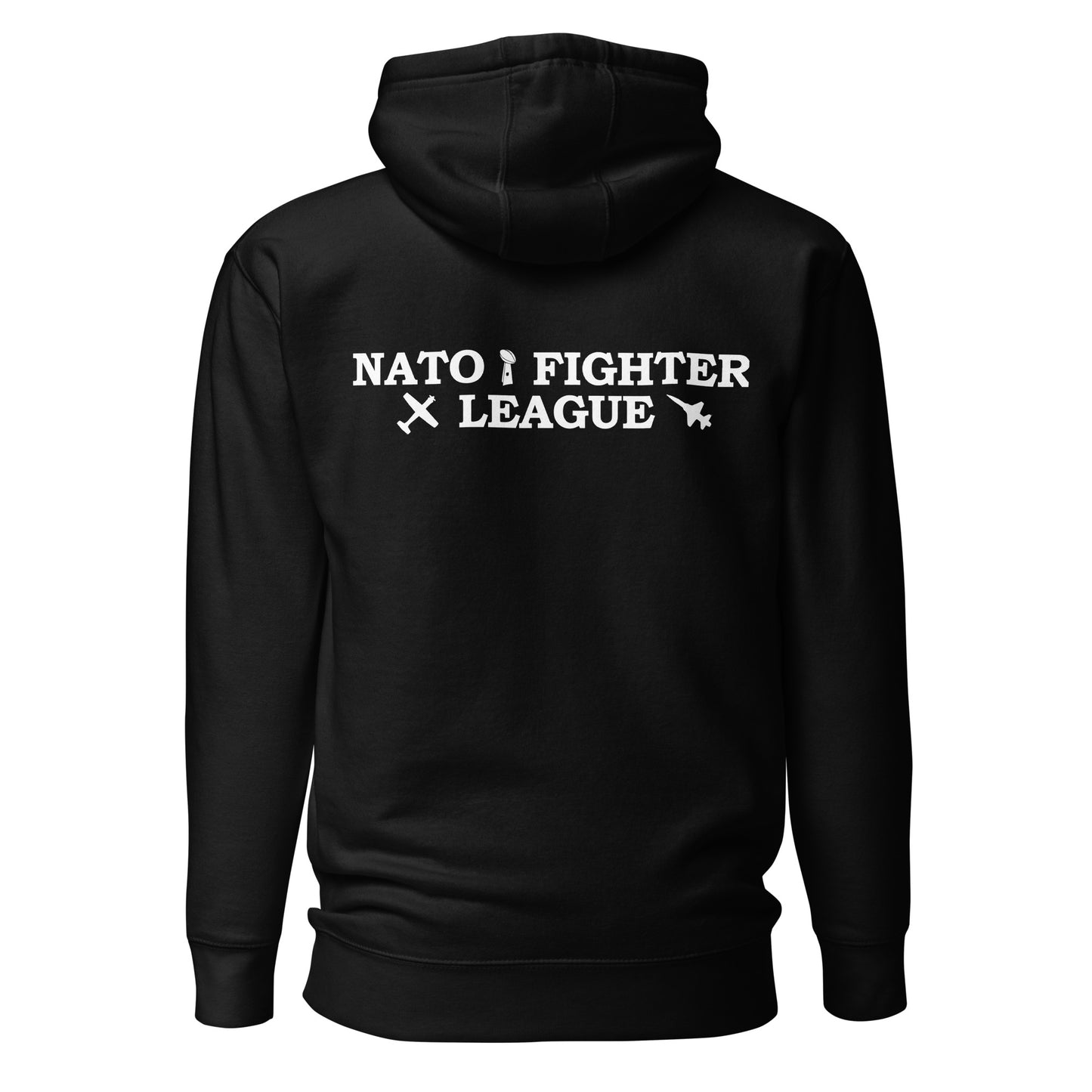 NATO Fighter League Stencil Patch Logo Back Hoodie