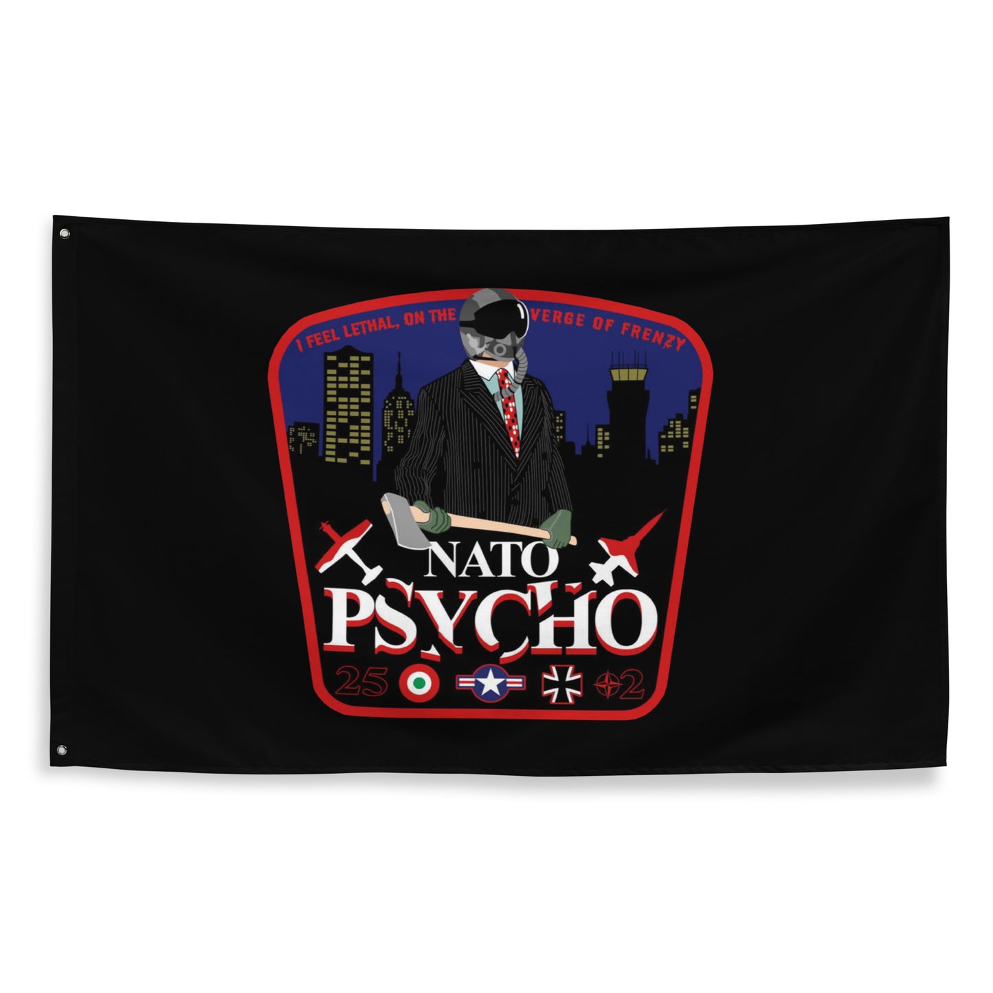 NATO Psycho Colored Patch Black Flag