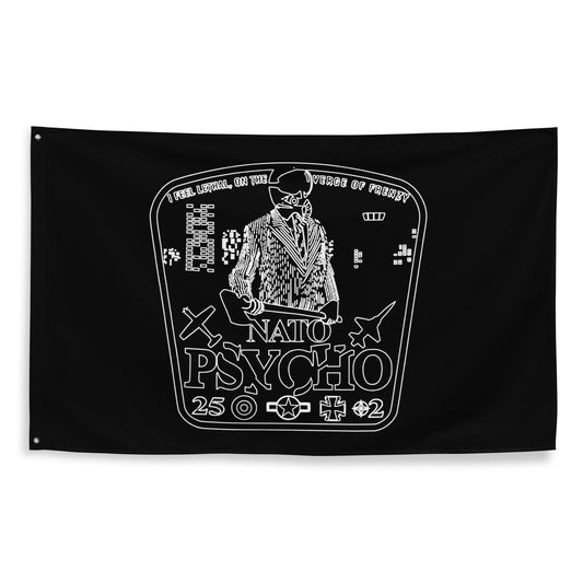 NATO Psycho Stencil Patch Black Flag