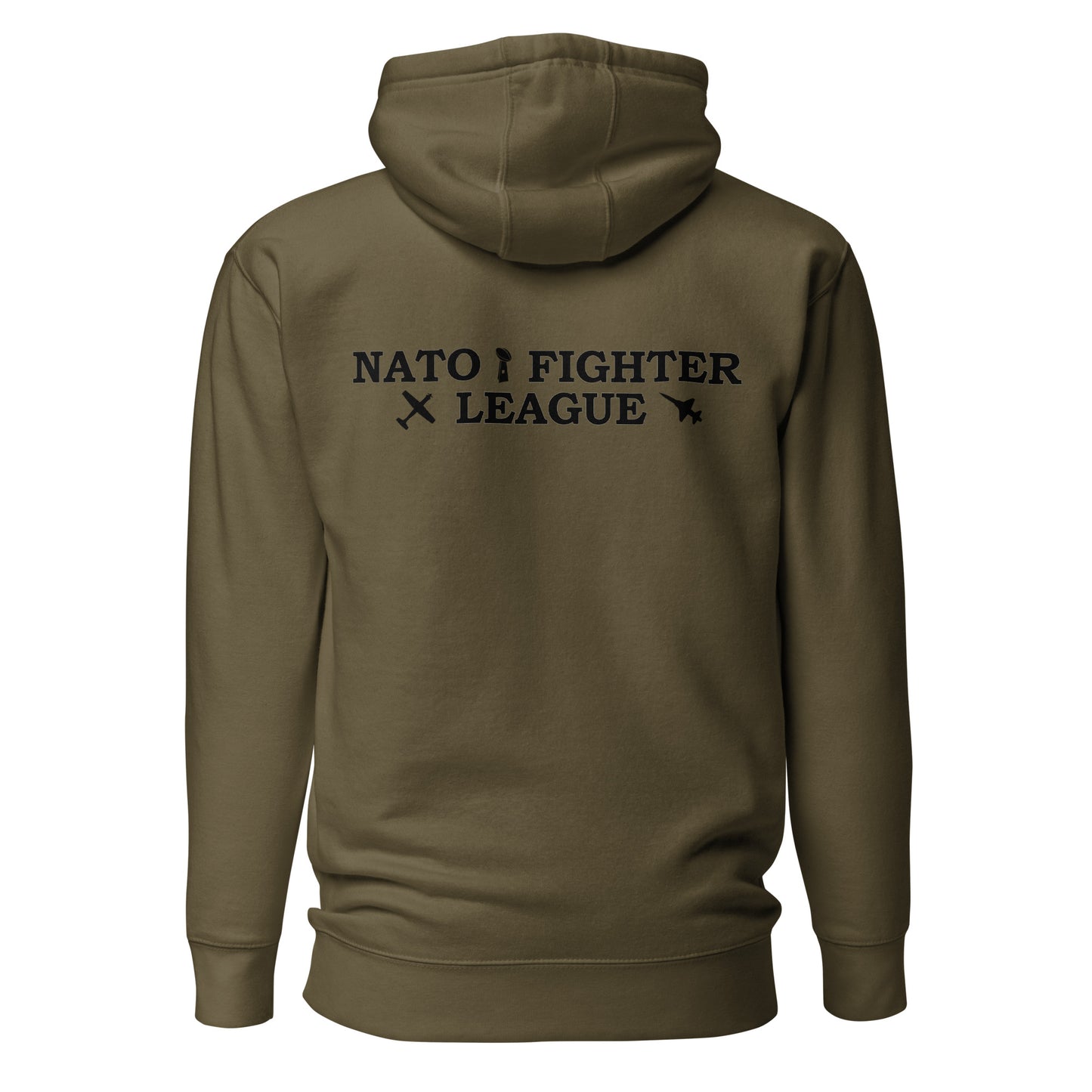 NATO Fighter League Stencil Patch Logo Back Hoodie